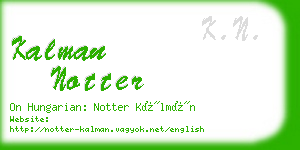 kalman notter business card